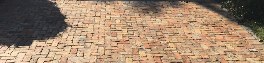 close up of brick driveway